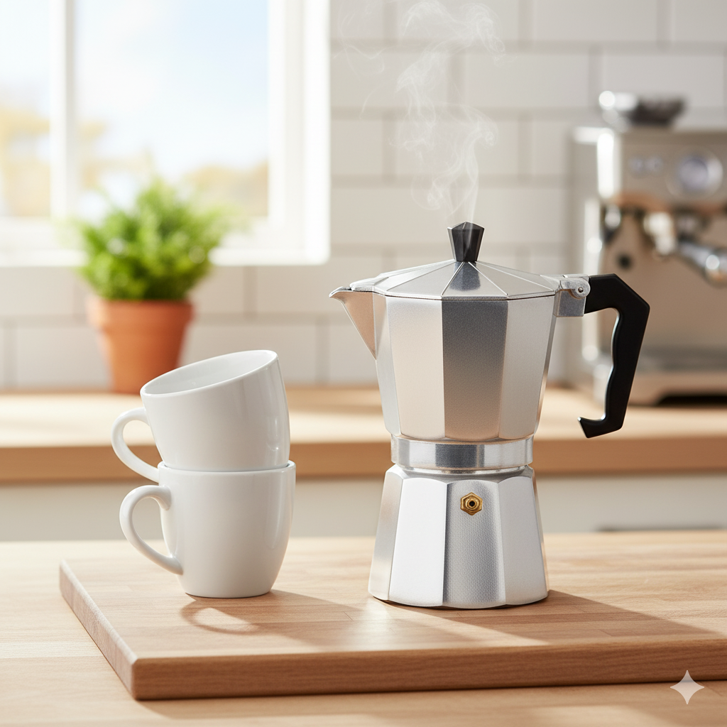 ماكينة موكا بوت للقهوة إسبريسو فضي